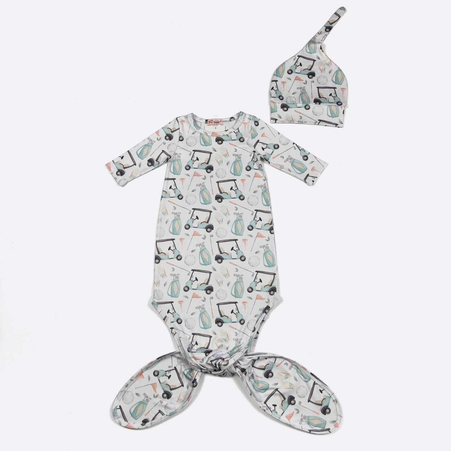 Babies Wedge Golf Knotted Baby Gown by Clover Cottage