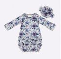 Baby Girls Clover Cottage Violet Blooms Baby Gown