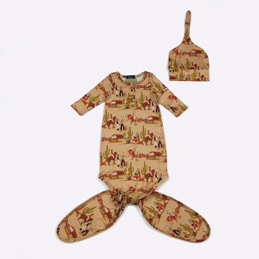Babies Home on the Range Knotted Gown by Clover Cottage