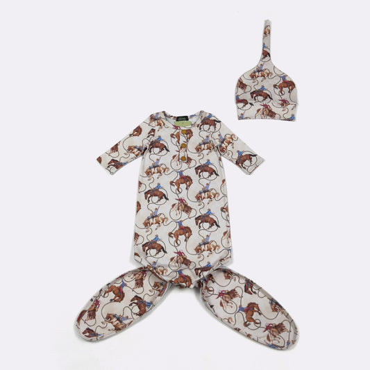 Babies Rodeo Rider Baby Gown by Clover Cottage