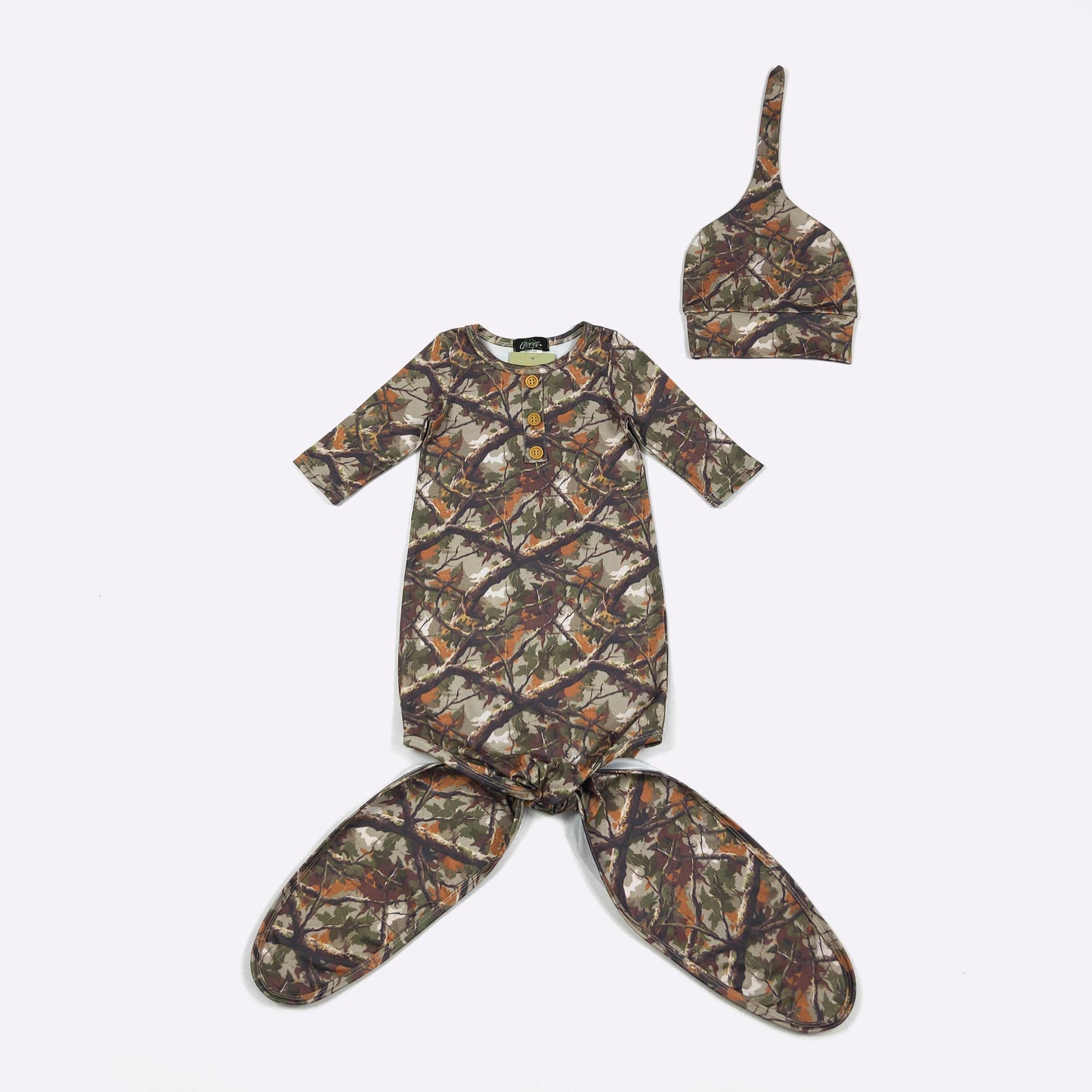 Babies Tree Camo Baby Gown by Clover Cottage