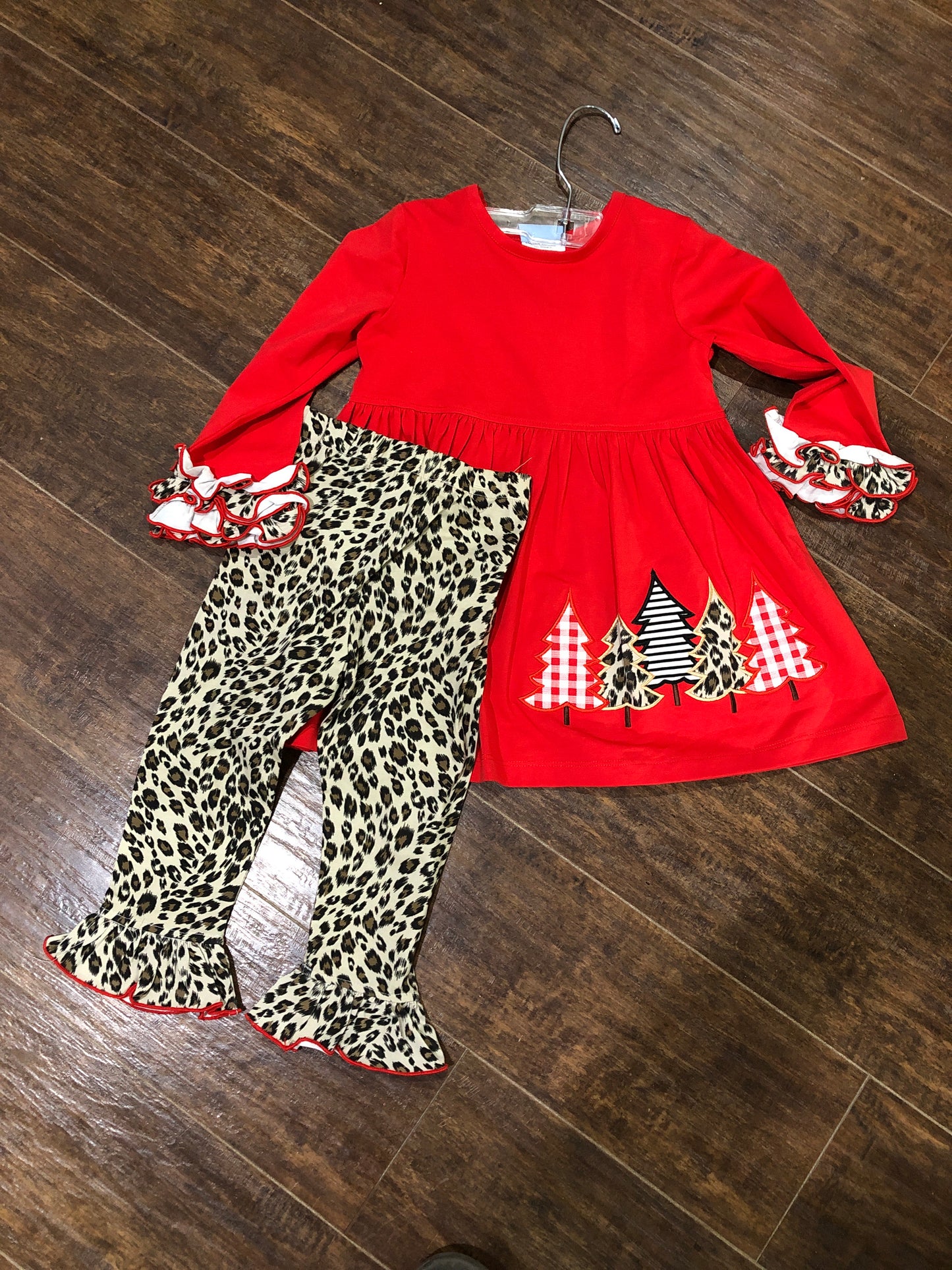 Girls Trees w/Leopard Bloomer or Legging Set by Three Sisters