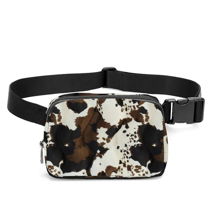 Ladies Brown Cowhide Crossbody Bag