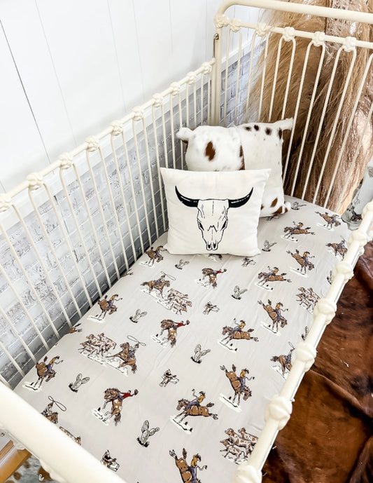 Saddle Up Buttercup Fitted Crib Sheet