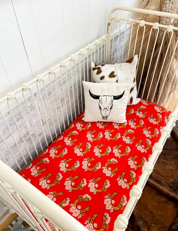 Wildflower Horseshoe Fitted Crib Sheet