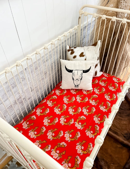 Wildflower Horseshoe Fitted Crib Sheet