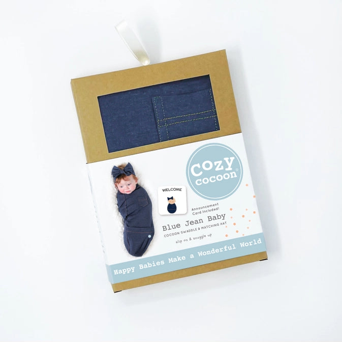 Cozy Cocoon Blue Jean Baby Swaddle