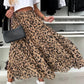 Ladies Autumn Leopard Print Swing Skirt