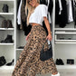 Ladies Autumn Leopard Print Swing Skirt