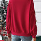 Ladies Bow Embellished Sweatshirt-Red