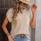 Ladies Loose Solid Color Crew-Neck Sweater-Apricot