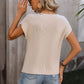Ladies Loose Solid Color Crew-Neck Sweater-Apricot