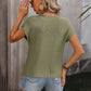 Ladies Loose Solid Color Crew-Neck Sweater-Army Green
