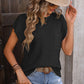 Ladies Loose Solid Color Crew-Neck Sweater-Black