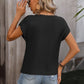 Ladies Loose Solid Color Crew-Neck Sweater-Black