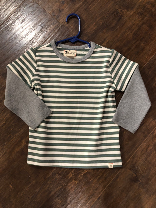 Boys Green/Blue/Cream Stripe Top by Me & Henry