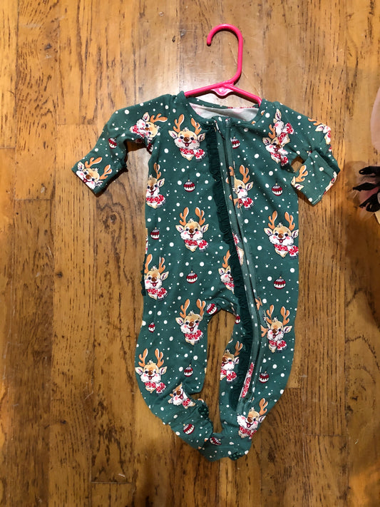 Girls Reindeer Cheer L/S Pajama Set by RuffleButts