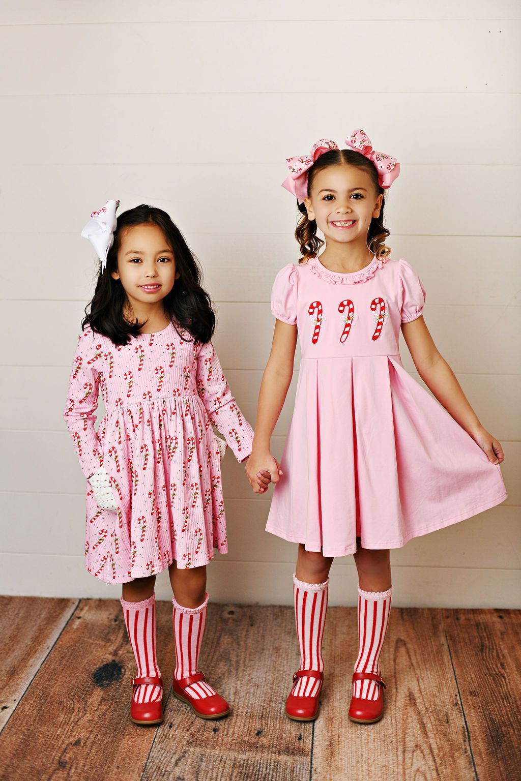 Girls Pink Dress with Candy Canes by Swoon