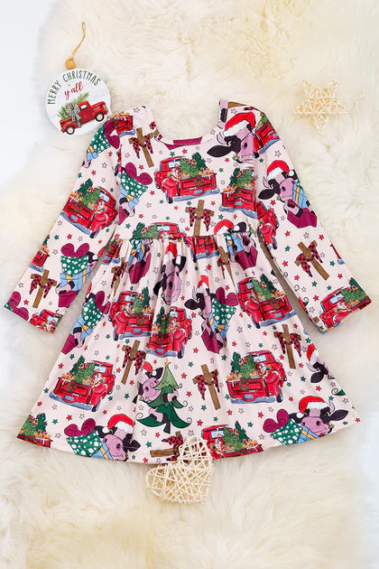 Baby Girls A Blessed Christmas in the Farm Flare Dress