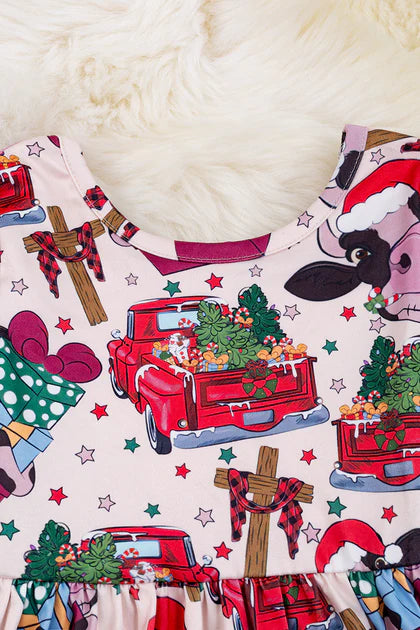 Baby Girls A Blessed Christmas in the Farm Flare Dress