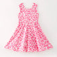 Girls Summer Pink Leopard Print Outdoor Athletic Twirl Dress