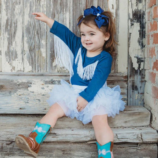 Girls Denim Long Sleeve Onesie or Shirt by Shea Baby