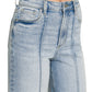 Ladies High Rise Wide Leg Pintuck Denim Pants