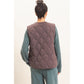 Ladies Quilted Vest With Pockets-Dark Brown