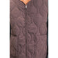 Ladies Quilted Vest With Pockets-Dark Brown