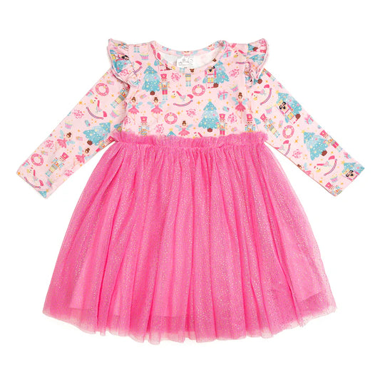 Girls Nutcracker Christmas L/S Tutu Dress by Sweet Wink