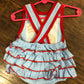 Girls Patriotic Bicycle Onesie by Three Sisters