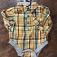 Boys Gold/Aqua/Brown Plaid Onesie or Shirt by Me & Henry