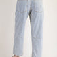 Ladies Easel Striped Washed Twill Low Slug Jeans - Washed Denim