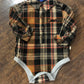 Boys Brown Plaid Onesie or Top by Me & Henry