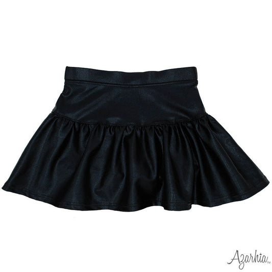 Girls Black Shimmer Gathered Skort by Azarhia