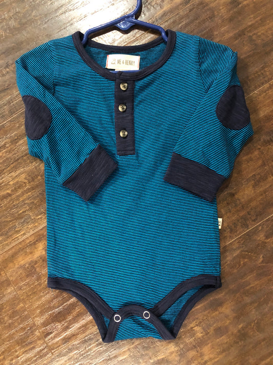 Boys Teal/Navy Micro Stripe Onesie or Top by Me & Henry