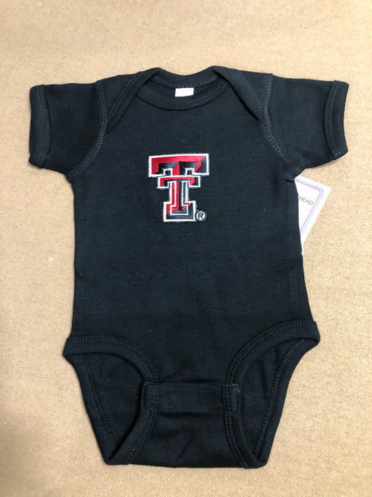 Girls Texas Tech Black Lap Shoulder Creeper by Two Feet Ahead