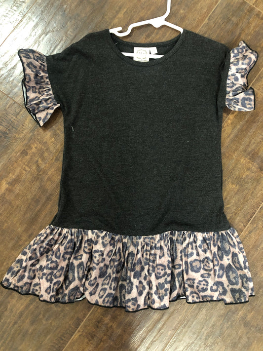 Girls Black and Animal Print Dress by Grace & Emma