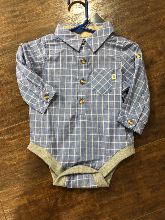 Boys Blue/White Check Onesie by Me & Henry