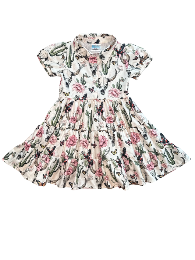 Girls Cactus Floral Flow Dress by Shea Baby