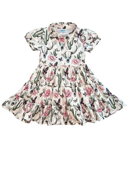 Girls Cactus Floral Flow Dress by Shea Baby