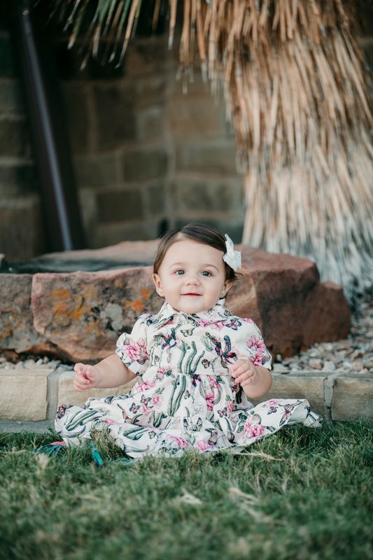Girls Cactus Floral Flow Dress by Shea Baby