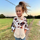 Girls Cowprint Fleece Vest by Shea Baby