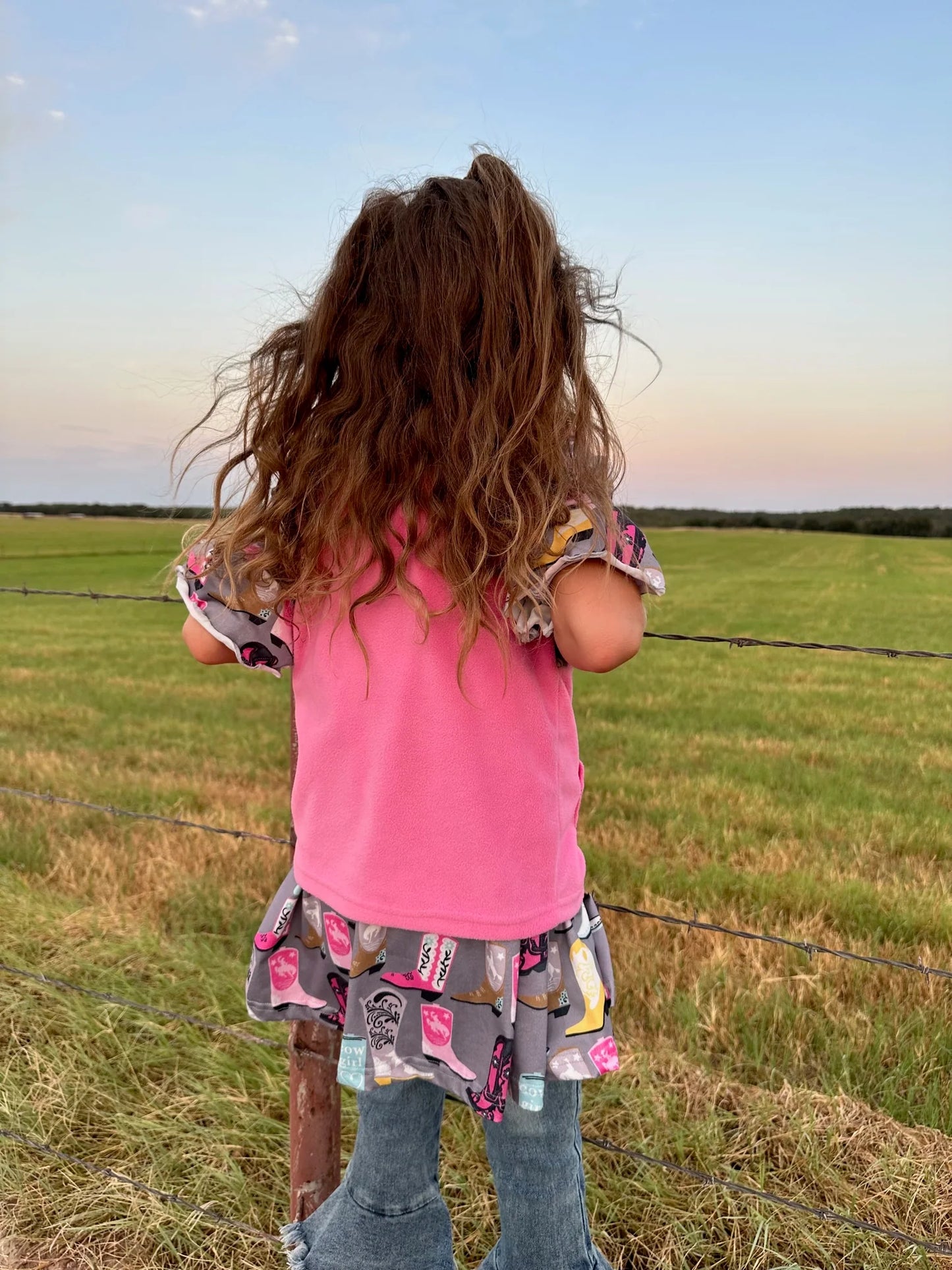 Girls Boot Print Fleece Vest by Shea Baby