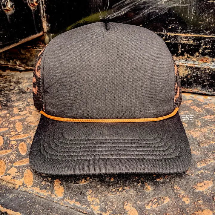 Ladies Leopard Printed Mesh Magna Pony Hat