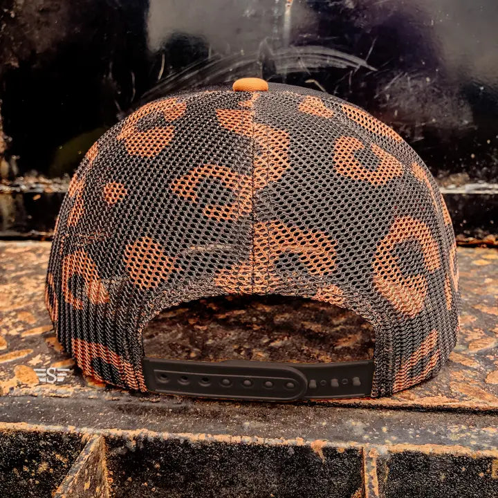 Ladies Leopard Printed Mesh Magna Pony Hat