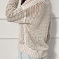 Ladies Zipper Half Open Hollow Long Sleeve Top