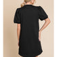 Ladies Jodifl Textured Dress With U-Neck - Black