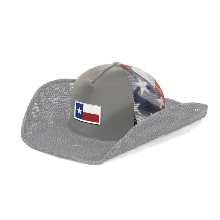 Men's Texas Flag Cowboy Snapback-Gray