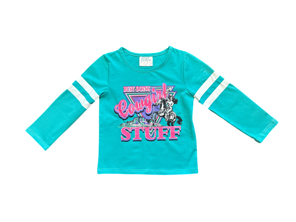 Girls Busy Doing Cowgirl Stuff L/S Onesie or Tee by Shea Baby
